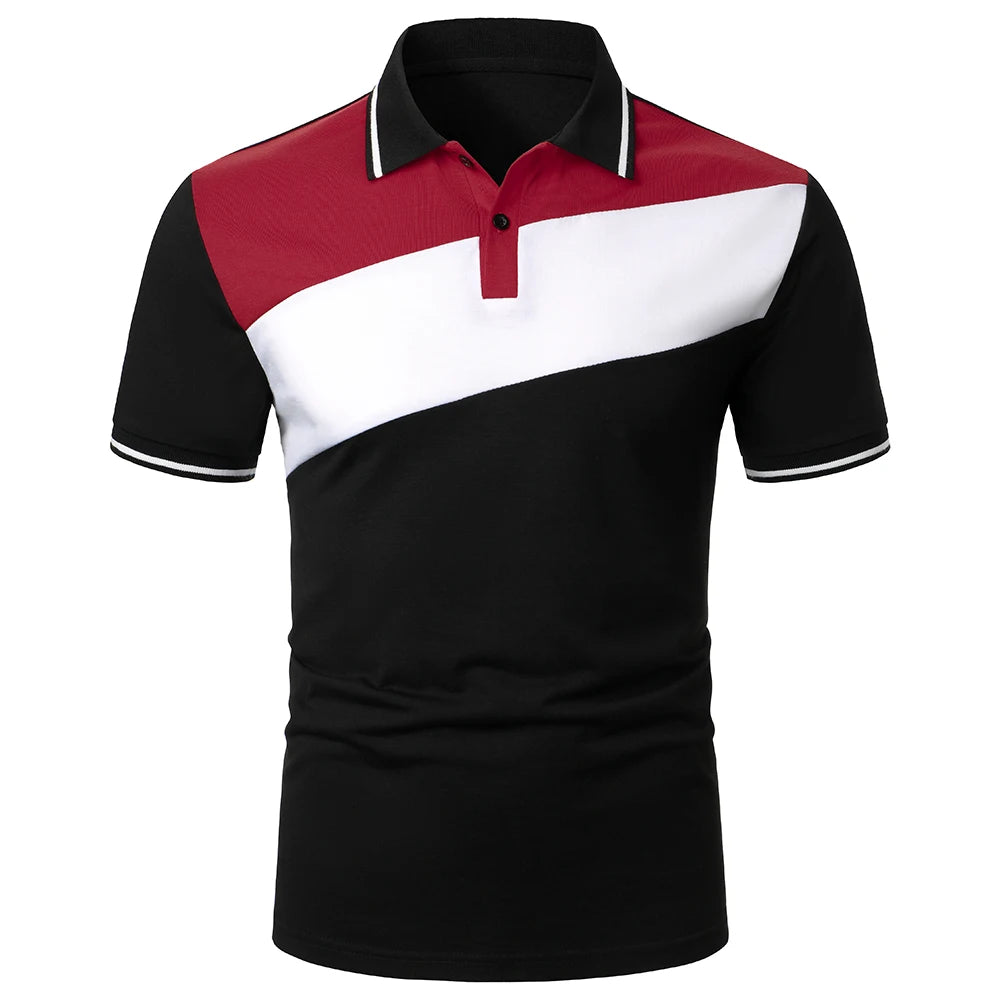 Men T-Shirt Men Short Sleeve T-Shirt Plaid Matching T-Shirt New Business Wear Clothing Casual Fashion Men Tops