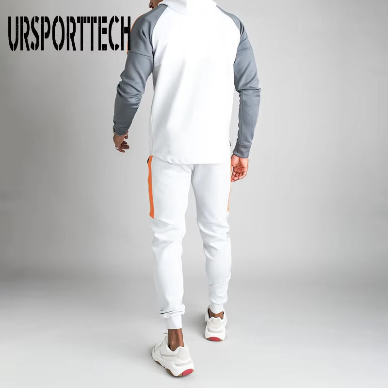Men Joggers Suit Sets Solid Tracksuit Man Brand Spring Autumn Sport Suit Male Hoodies+ Pants Warm Sportswear Men'S Clothing