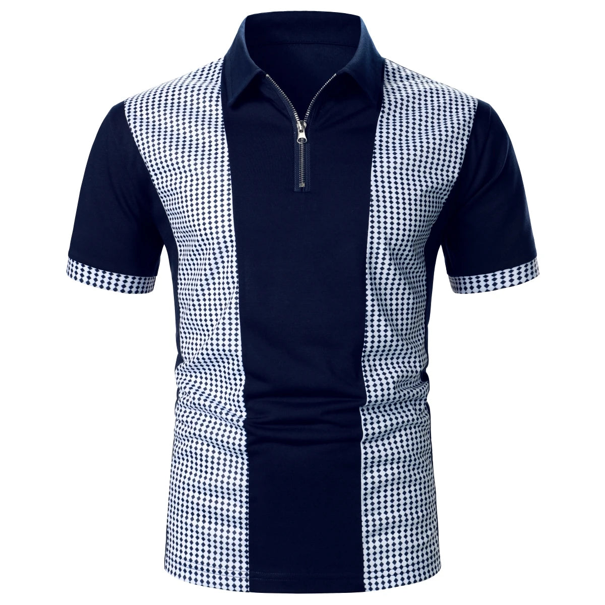 Men T-Shirt Men Short Sleeve T-Shirt Plaid Matching T-Shirt New Business Wear Clothing Casual Fashion Men Tops