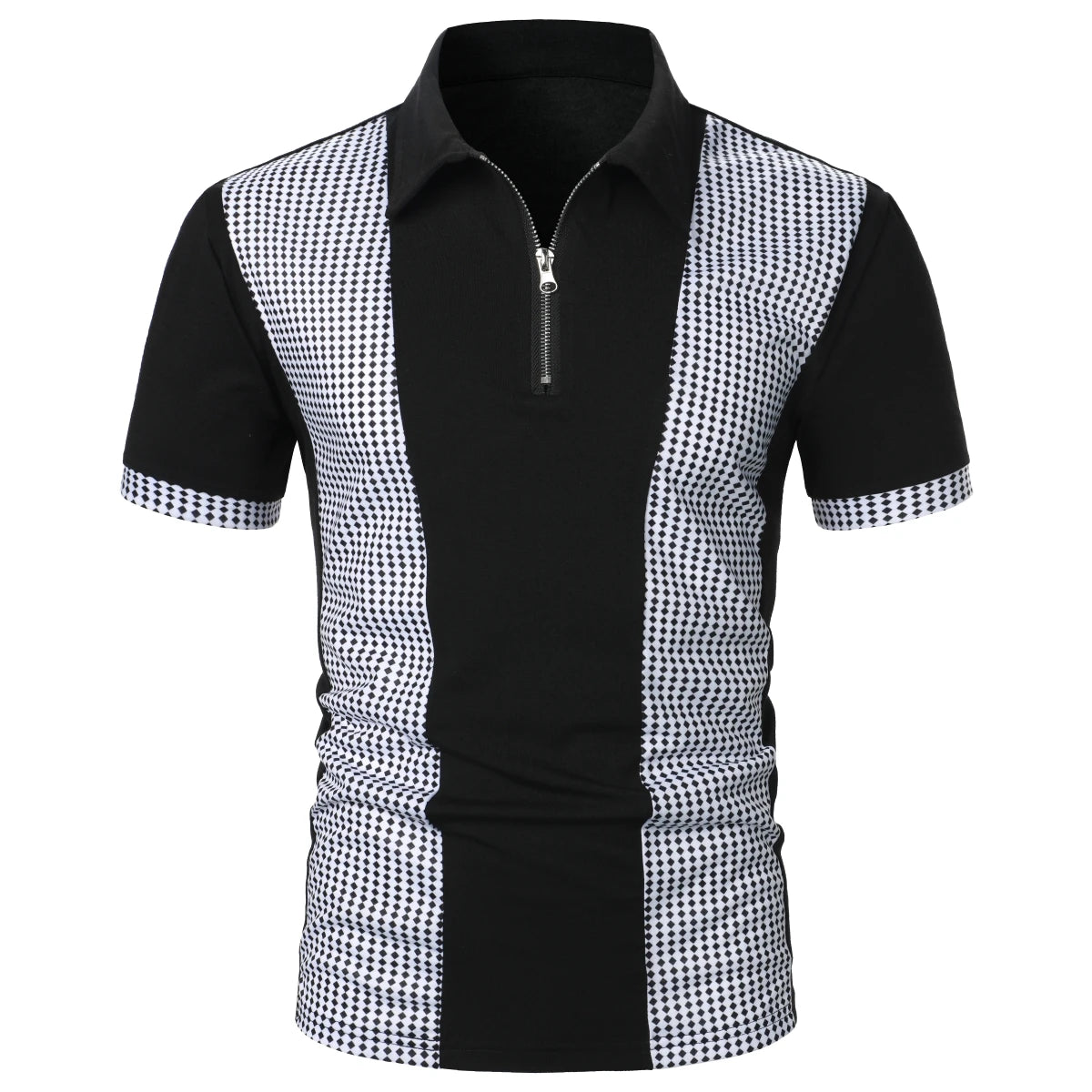 Men T-Shirt Men Short Sleeve T-Shirt Plaid Matching T-Shirt New Business Wear Clothing Casual Fashion Men Tops